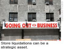 Store liquidations can be a strategic asset.